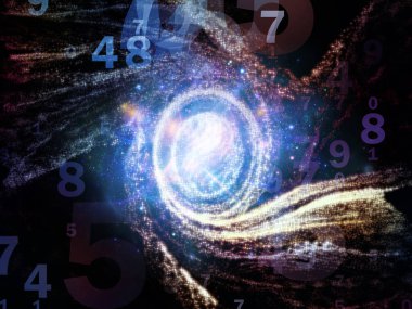 Matematik evren serisi. Basamak ve matematik, bilim, eğitim ve modern teknoloji projeleri için alan unsurları