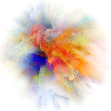 Renkli Duygular serisi. Hayal gücü, yaratıcılık sanatı ve tasarım konularında renk patlamasından oluşan soyut tasarım