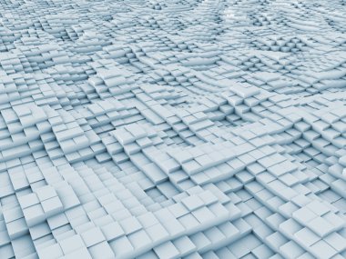 konuyla ilgili bilgisayar grafik çizimi için arka plan öğesi olarak fraktal gürültü ile bozuk uçak ilkel 3D render