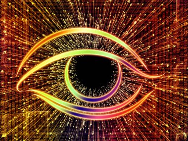 Bilgi Gözü serisi. Göz simgesi ve oktan yapılmış görsel çekicilik bilim, eğitim ve modern teknolojinin yerleşimlerine uygundur.