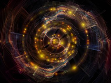 Dalga fonksiyonu serisi. Sanatsal soyutlama oluşan renkli sinüs titreşimleri, ışık ve fraktal öğeleri konu üzerinde ses ekolayzer, müzik spektrum ve kuantum olasılık