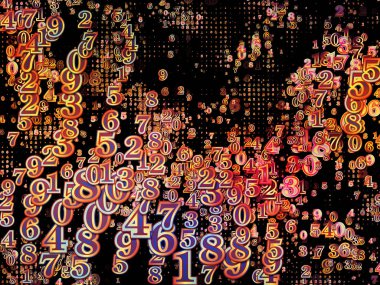 Numara dünya serisi. Basamak ve fraktal öğeleri bilim, eğitim ve modern teknoloji konuyla ilgili kompozisyon