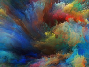 Soyut Arkaplan serisi. Sanat, yaratıcılık ve hayal gücü üzerine bir metafor olarak tuval üzerinde renk ve hareketten oluşan tasarım