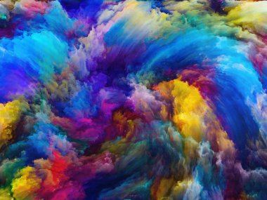 Soyut Arkaplan serisi. Sanat, yaratıcılık ve hayal gücü konulu tuval üzerinde renk ve hareketten oluşan soyut tasarım