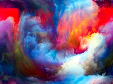 Soyut Renk serisi. Sanat, yaratıcılık ve hayal gücü konularında tuval üzerinde hareket halindeki renkli boyanın bileşimi