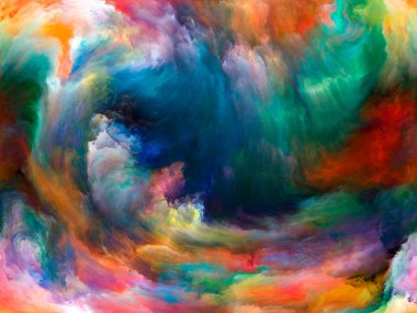 Soyut Arkaplan serisi. Renk arkaplanı ve sanat, yaratıcılık ve hayal gücü konularında tuval üzerinde hareket