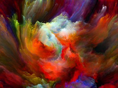 Akışı serisi renk. Görsel kompozisyon için dijital boya akışların hoş müzik, yaratıcılık, hayal gücü, sanat ve tasarım üzerinde çalışır