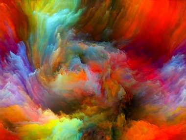 Akışı serisi renk. Görsel kompozisyon için dijital boya akışların hoş müzik, yaratıcılık, hayal gücü, sanat ve tasarım üzerinde çalışır