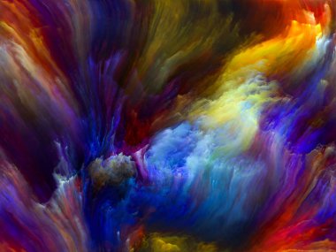 Akışı serisi renk. Müzik, yaratıcılık, hayal gücü, sanat ve tasarım projeleri için dijital boya streams bileşimi