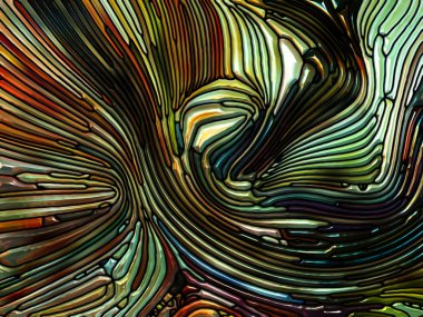 Sıvı desen serisi. Vitray tasarım anımsatan Art Nouveau doğa, güzellik ve Maneviyat konuda kompozisyon