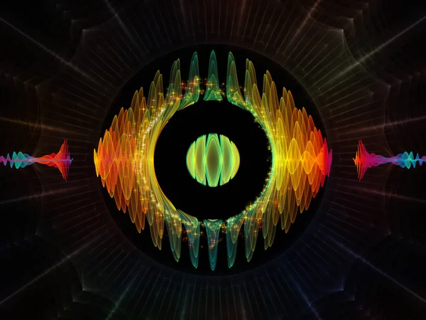 Dalga fonksiyonu serisi. Renkli sinüs titreşimler kompozisyon, ışık ve fraktal öğeleri için ses ekolayzer, projelerde müzik spektrum ve kuantum olasılık