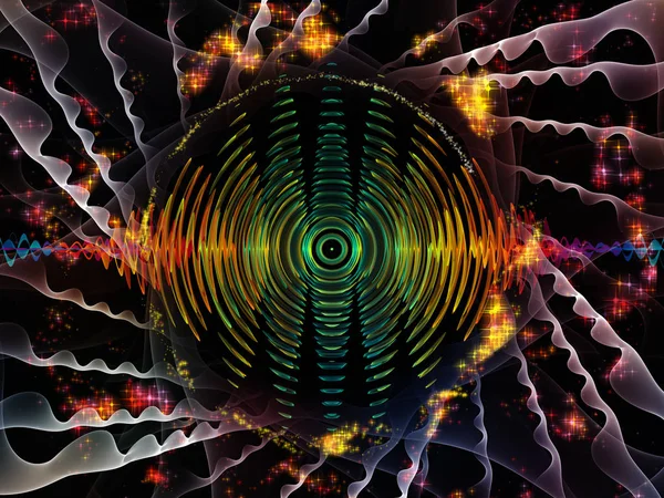 Серія Хвильових Функцій Абстрактна Композиція Кольорових Синусоїдних Коливань Легких Фрактальних — стокове фото