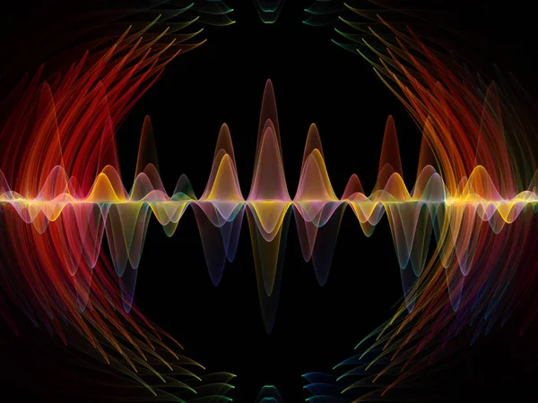Vlnová Funkce Série Pozadí Barevných Sinusová Vibrace Světlo Fraktální Prvky — Stock fotografie