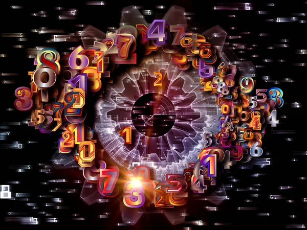 Numbers Space Series Radial Design Made Digits Fractal Patters Subject — Stock Photo, Image