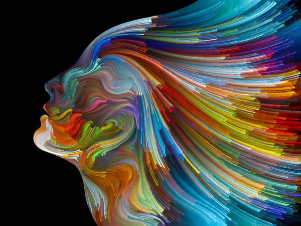 Vícebarevné Ženské Siluety Vykreslen Digitální Malování Téma Umění Design Inspirace — Stock fotografie