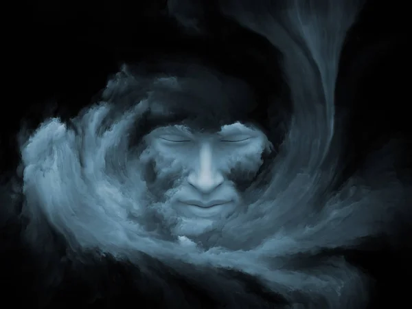 Серия Игр Mind Fog Иллюстрация Состоящая Человеческого Лица Морфированного Фрактальной — стоковое фото