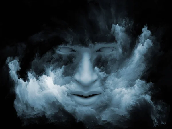 Mind Fog Series Illustration Human Face Morphed Fractal Paint Projects — Stock Photo, Image