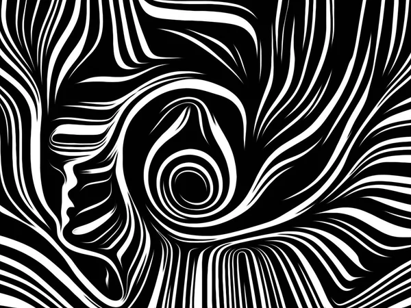 İç geometri serisi. İnsan insan ruhunun, iç tiyatro, sanat, şiir ve Maneviyat konusundaki geleneksel gravür tarzında render yüzü düzenlenmesi