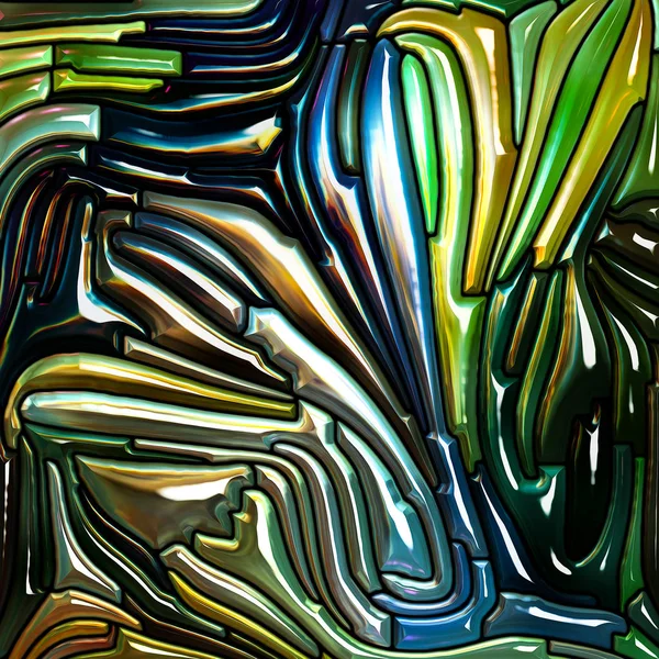 Flüssigkeitsmusterreihen Komposition Von Glasmalerei Die Jugendstil Mit Metaphorischer Beziehung Zur — Stockfoto