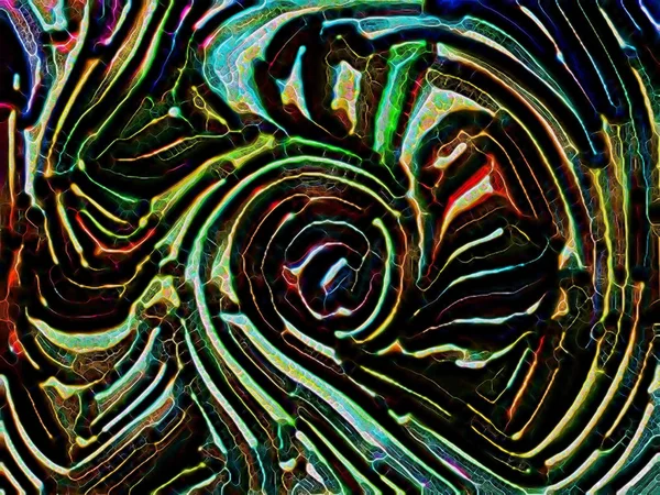 Canlı Fraktal Geometri serisi. Hacim 3 boyutlu fraktal parçacığın bileşimi hayal gücü, yaratıcılık sanatı ve tasarım projeleri için zemin olarak siyah üzerine izole edilmiş.