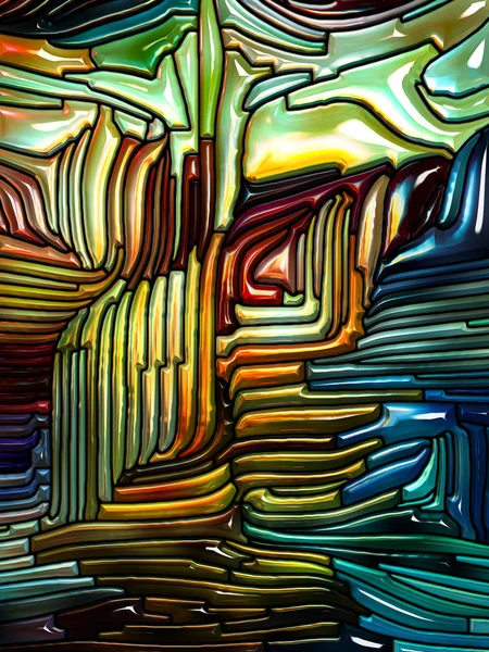 Vloeibaar Patroon Serie Artistieke Achtergrond Maakte Van Gebrandschilderd Glas Design — Stockfoto