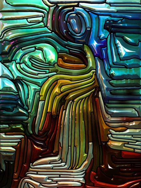 Стеклянные Мечты Абстрактное Расположение Витражей Цветовых Фрагментов Подходящих Проектов Красочному — стоковое фото