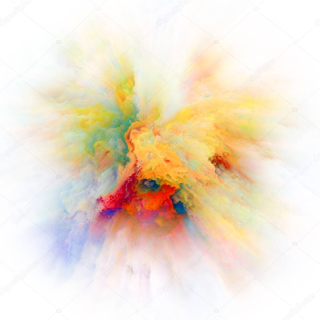 Color Emotion series. Visually pleasing composition of colorful ink blot for topics on imagination, creativity art and design