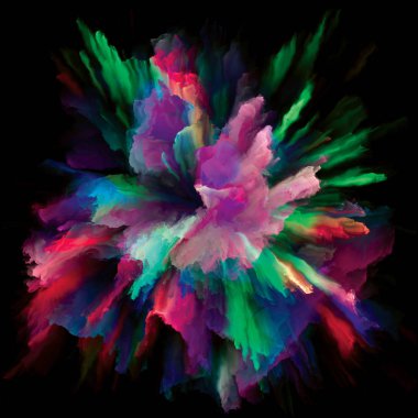 Duygu serisi renk. Renk patlaması sıçrama patlama, hayal gücü, yaratıcılık sanat ve tasarım konusunda oluşan sanatsal soyutlama