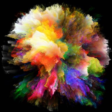 Duygu serisi renk. Renk patlaması sıçrama patlaması konu, hayal gücü, yaratıcılık sanat ve tasarım arka plan kompozisyonu