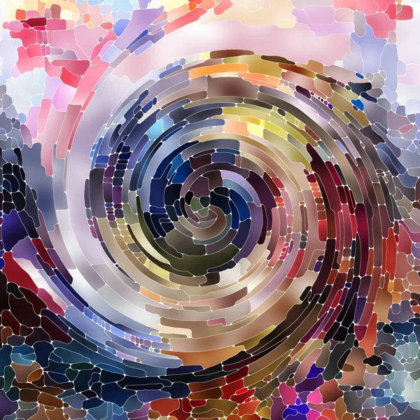 Spiral Twirl Serie Hintergrund Der Glasmalerei Wirbelmuster Von Farbfragmenten Zum — Stockfoto