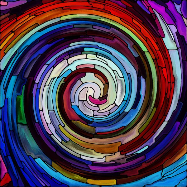 Серия Спиральных Вращений Творческое Оформление Стеклянных Шаблонов Цветных Фрагментов Концептуальная — стоковое фото