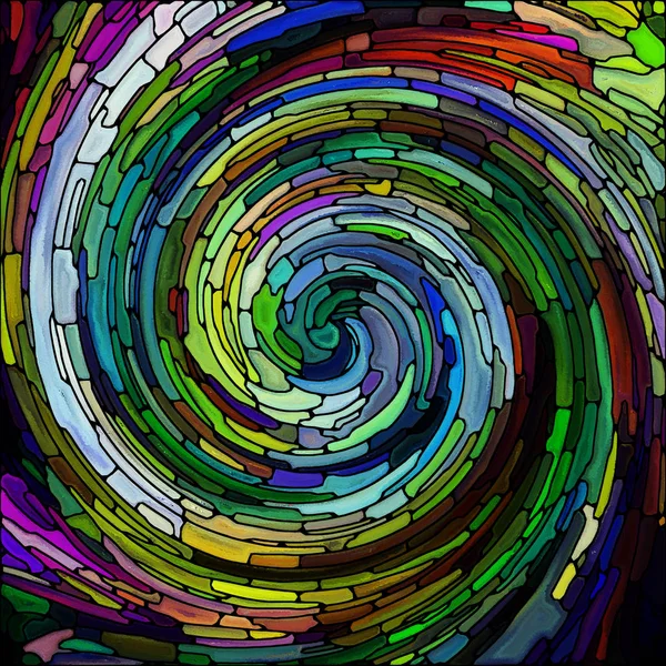 Serie Espiral Twirl Diseño Hecho Vidrio Colores Patrón Remolino Fragmentos —  Fotos de Stock