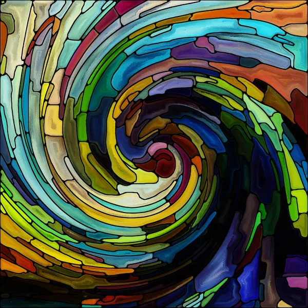 Спіральна Серія Twirl Композиція Вітражного Вихрового Візерунка Кольорових Фрагментів Проектів — стокове фото