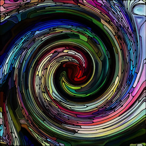 Serie Spiral Twirl Composizione Sfondo Del Modello Vortice Vetro Colorato — Foto Stock