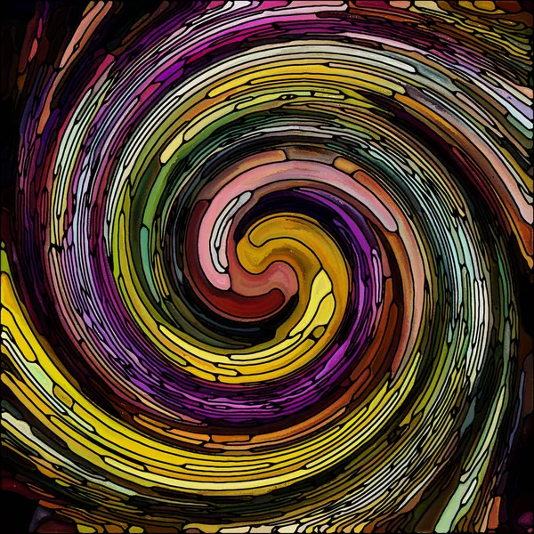 Serie Spiral Twirl Composizione Grafica Del Modello Vortice Vetro Colorato — Foto Stock