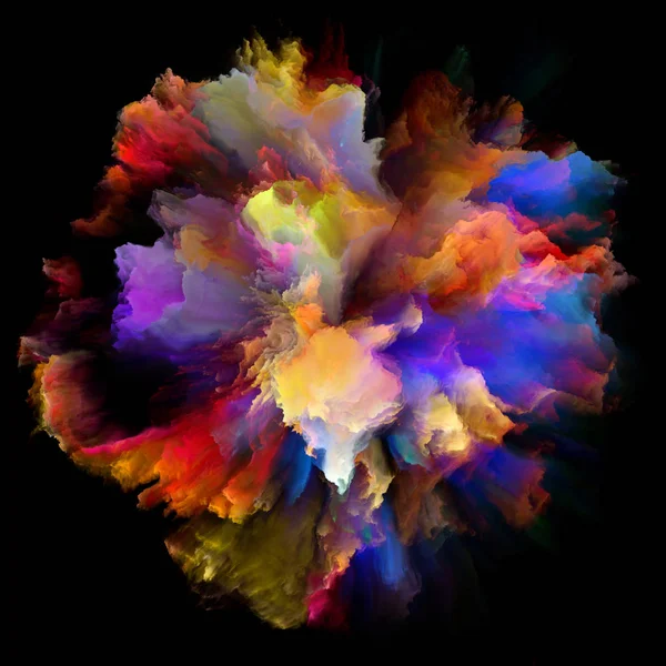 色の感情シリーズ 想像力 創造性の芸術とデザインの件名のカラー バースト スプラッシュ爆発のグラフィック組成 — ストック写真