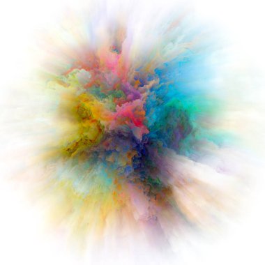 Renkli Duygular serisi. Hayal gücü, yaratıcılık sanatı ve tasarım konularında renk patlamasından oluşan soyut tasarım