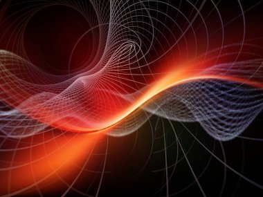 Teknoloji alanı serisi. Dalgalar, Izgaralar ve ışıklar bir fon olarak uygun teknoloji, bilim ve bilgisayar bilgilerin dünya projelerde bileşimi