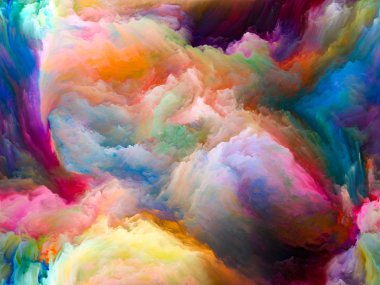 Akışı serisi renk. Konu, müzik, yaratıcılık, hayal gücü, sanat ve tasarım için dijital boya streams grafik bileşimi