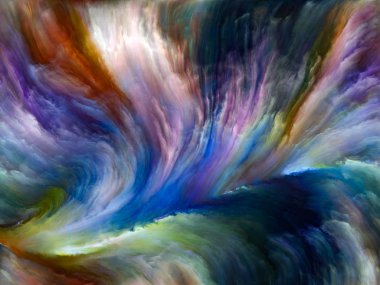 Akışı serisi renk. Müzik, yaratıcılık, hayal gücü, sanat ve tasarım projeleri için dijital boya streams bileşimi