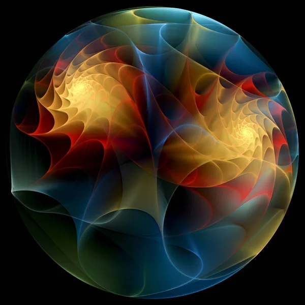 Canlı Fraktal Geometri Serisi Hacim Boyutlu Fraktal Parçacığın Kompozisyonu Hayal — Stok fotoğraf