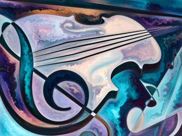 Serie Paint Flow Fondo Artístico Hecho Símbolos Musicales Colores Texturas —  Fotos de Stock