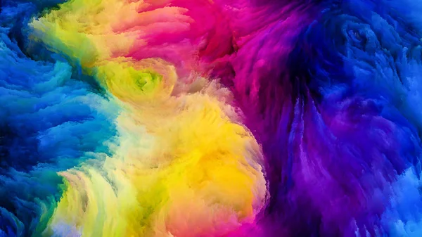 Warna Dalam Deret Gerakan Interplay Flowing Paint Pola Pada Subjek — Stok Foto