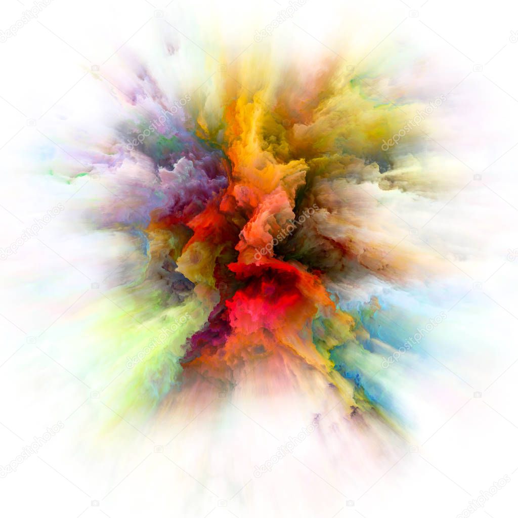 Color Emotion series. Interplay of color explosion on the subject of imagination, creativity art and design