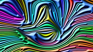 Doğa Serisi eğrileri. Arka plan tasarım çok renkli kabarık bas kabartma desen doğal formlar, Art Nouveau, tasarım ve dekorasyon geometri konu 3d render