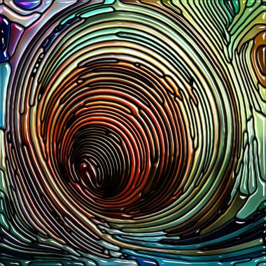 Cam serisi hayalleri. Renkli tasarım, yaratıcılık, sanat ve hayal gücü konusunda bir metafor olarak renk parçaları vitray paterni oluşan tasarım