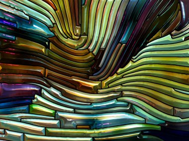 Sıvı desen serisi. Vitray tasarım anımsatan Art Nouveau doğa, güzellik ve Maneviyat konusunda etkileşimi