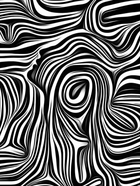 İç geometri serisi. Arka plan tasarım insan yüzü insan ruhunun, iç tiyatro, sanat, şiir ve Maneviyat konusundaki geleneksel gravür tarzında render