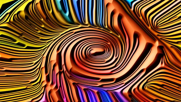 Серия Curves Nature Организация Трехмерного Рендеринга Многоцветного Рельефа Бас Рельефа — стоковое фото