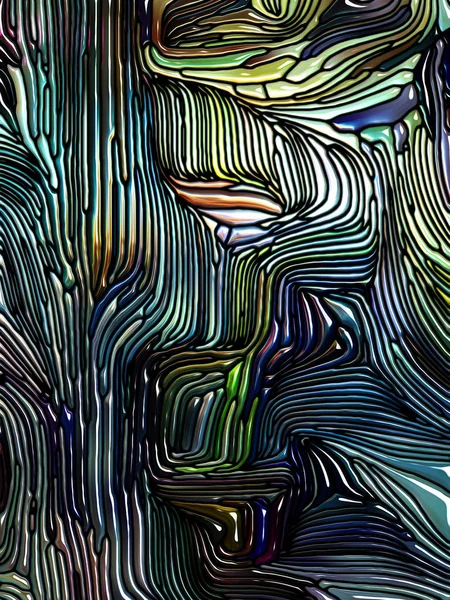 液体パターンシリーズ アール ヌーヴォーを思わせるステンドグラスの構成で 精神性を表現しています — ストック写真